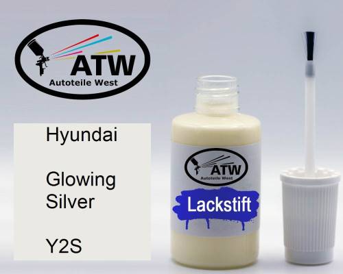 Hyundai, Glowing Silver, Y2S: 20ml Lackstift, von ATW Autoteile West.